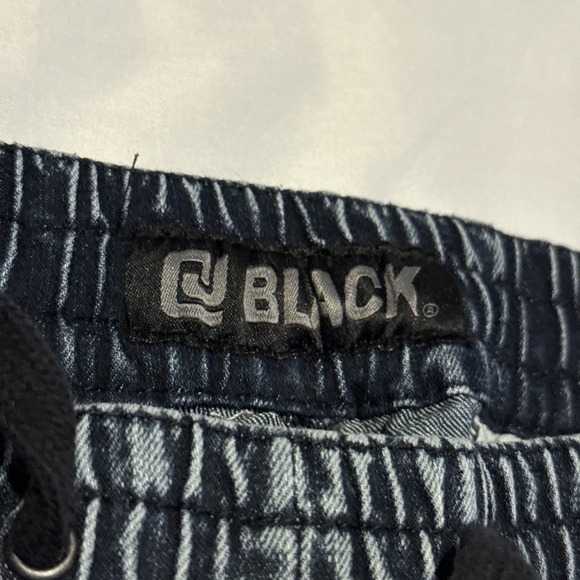 Black Jeans Co Acid Wash L drawstring Waist Denim Jogger - Picture 3 of 7